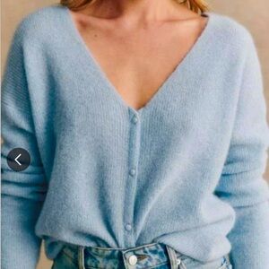 Sezane Mohair blue cardigan